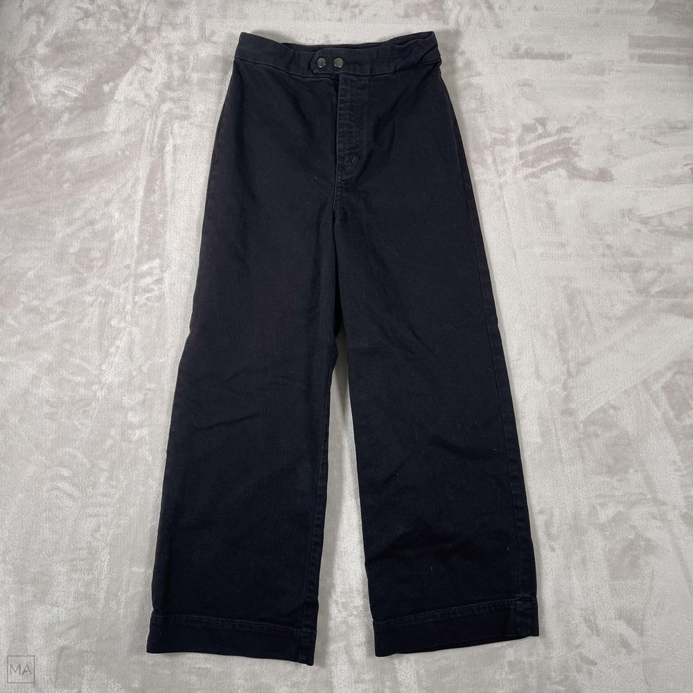 & Other Stories Women's Pants Wide Leg Business Casual Minimalist 4 Black